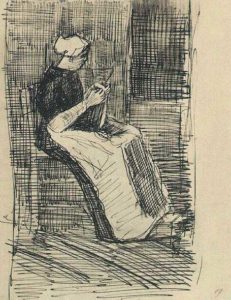 Scheveningen Woman Knitting Vincent Van Gogh 1881